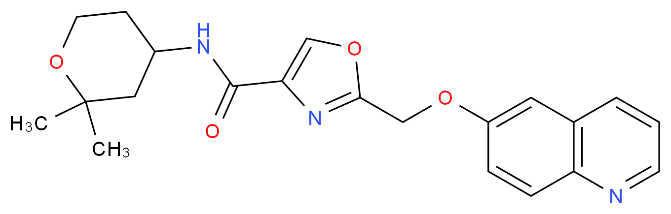 N-(2,2-dimethyltetrahydro-2H-pyran-4-yl)-2-[(6-quinolinyloxy)methyl]-1,3-oxazole-4-carboxamide_分子结构_CAS_)