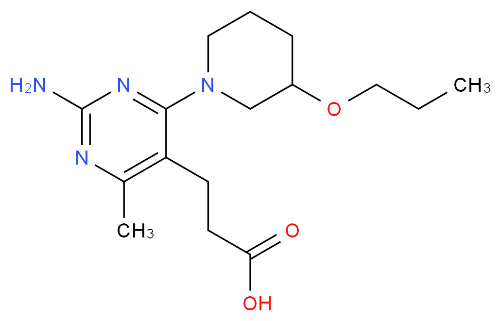 3-[2-amino-4-methyl-6-(3-propoxypiperidin-1-yl)pyrimidin-5-yl]propanoic acid_分子结构_CAS_)