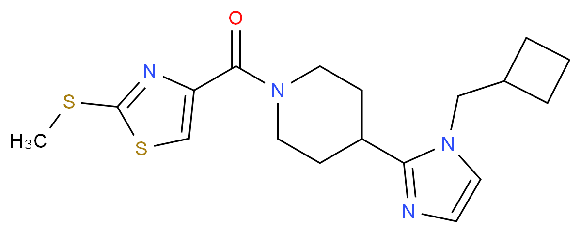 4-[1-(cyclobutylmethyl)-1H-imidazol-2-yl]-1-{[2-(methylthio)-1,3-thiazol-4-yl]carbonyl}piperidine_分子结构_CAS_)