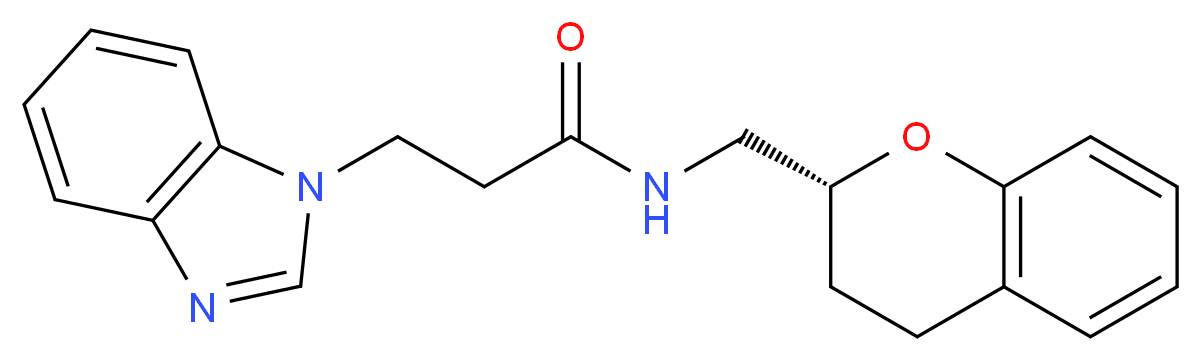 3-(1H-benzimidazol-1-yl)-N-[(2R)-3,4-dihydro-2H-chromen-2-ylmethyl]propanamide_分子结构_CAS_)