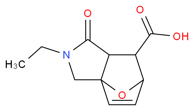 3-Ethyl-4-oxo-10-oxa-3-aza-tricyclo[5.2.1.0*1,5*]dec-8-ene-6-carboxylic acid_分子结构_CAS_163035-51-6)