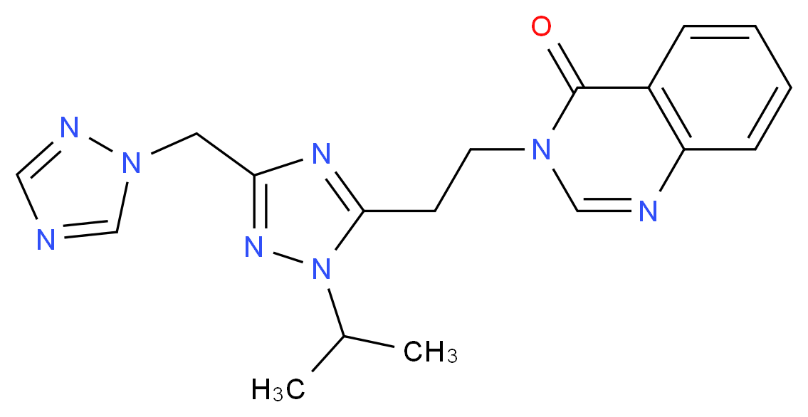 3-{2-[1-isopropyl-3-(1H-1,2,4-triazol-1-ylmethyl)-1H-1,2,4-triazol-5-yl]ethyl}quinazolin-4(3H)-one_分子结构_CAS_)