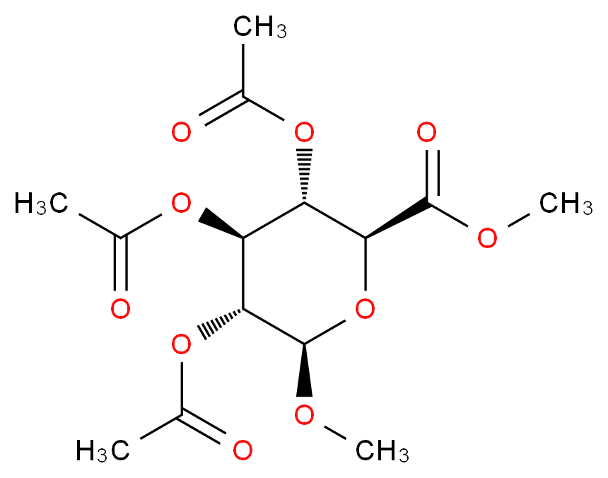 Methyl 2,3,4-Tri-O-acetyl-β-D-glucuronic Acid Methyl Ester_分子结构_CAS_34213-34-8)