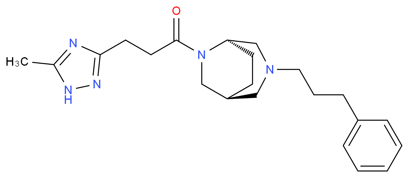 (1S*,5R*)-6-[3-(5-methyl-1H-1,2,4-triazol-3-yl)propanoyl]-3-(3-phenylpropyl)-3,6-diazabicyclo[3.2.2]nonane_分子结构_CAS_)