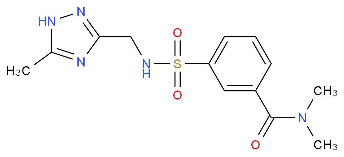 N,N-dimethyl-3-({[(5-methyl-1H-1,2,4-triazol-3-yl)methyl]amino}sulfonyl)benzamide_分子结构_CAS_)