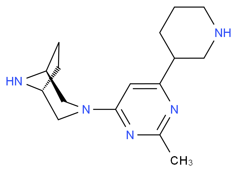 (1R*,5S*)-3-(2-methyl-6-piperidin-3-ylpyrimidin-4-yl)-3,8-diazabicyclo[3.2.1]octane_分子结构_CAS_)