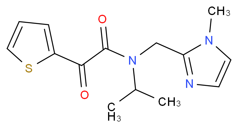 N-isopropyl-N-[(1-methyl-1H-imidazol-2-yl)methyl]-2-oxo-2-(2-thienyl)acetamide_分子结构_CAS_)