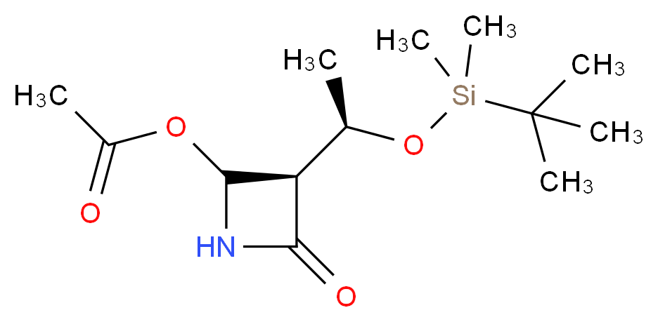 (3R)-3-[(1R)-1-[(tert-butyldimethylsilyl)oxy]ethyl]-4-oxoazetidin-2-yl acetate_分子结构_CAS_76855-69-1