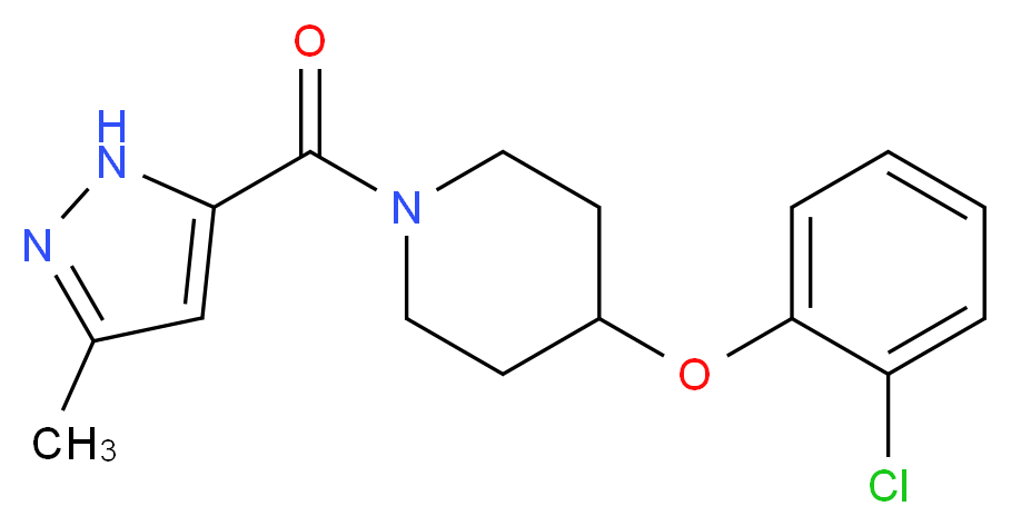 4-(2-chlorophenoxy)-1-[(3-methyl-1H-pyrazol-5-yl)carbonyl]piperidine_分子结构_CAS_)