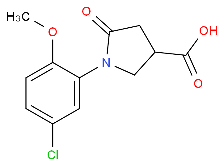 1-(5-chloro-2-methoxyphenyl)-5-oxopyrrolidine-3-carboxylic acid_分子结构_CAS_63675-21-8