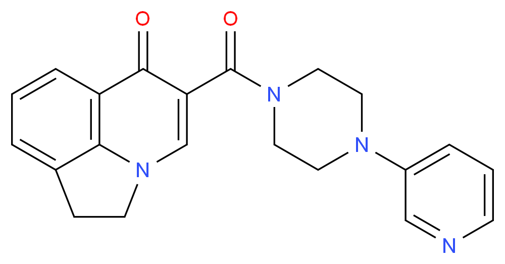 5-{[4-(3-pyridinyl)-1-piperazinyl]carbonyl}-1,2-dihydro-6H-pyrrolo[3,2,1-ij]quinolin-6-one_分子结构_CAS_)