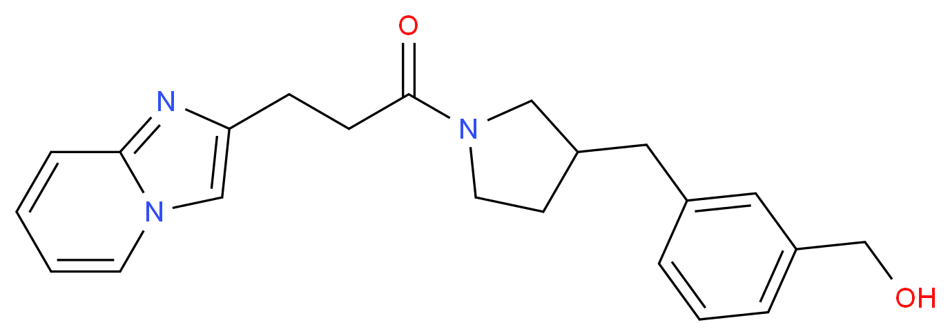 (3-{[1-(3-imidazo[1,2-a]pyridin-2-ylpropanoyl)pyrrolidin-3-yl]methyl}phenyl)methanol_分子结构_CAS_)