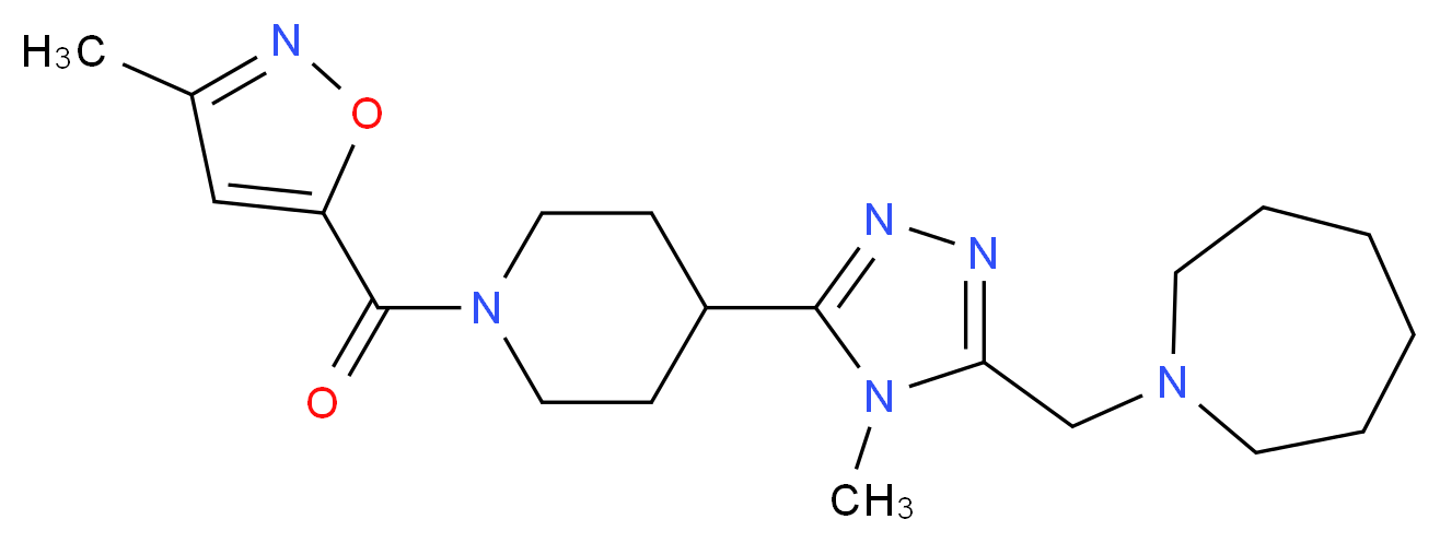 1-[(4-methyl-5-{1-[(3-methylisoxazol-5-yl)carbonyl]piperidin-4-yl}-4H-1,2,4-triazol-3-yl)methyl]azepane_分子结构_CAS_)