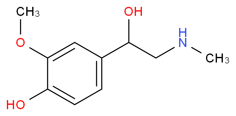 4-[1-hydroxy-2-(methylamino)ethyl]-2-methoxyphenol_分子结构_CAS_5001-33-2