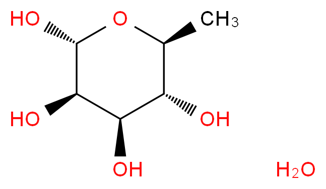 (2R,3R,4R,5R,6S)-6-methyloxane-2,3,4,5-tetrol hydrate_分子结构_CAS_10030-85-0