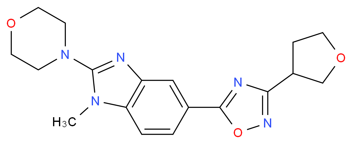 1-methyl-2-morpholin-4-yl-5-[3-(tetrahydrofuran-3-yl)-1,2,4-oxadiazol-5-yl]-1H-benzimidazole_分子结构_CAS_)
