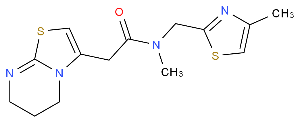 2-(6,7-dihydro-5H-[1,3]thiazolo[3,2-a]pyrimidin-3-yl)-N-methyl-N-[(4-methyl-1,3-thiazol-2-yl)methyl]acetamide_分子结构_CAS_)