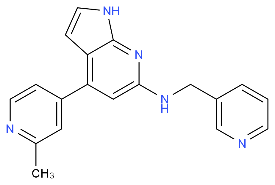 4-(2-methylpyridin-4-yl)-N-(pyridin-3-ylmethyl)-1H-pyrrolo[2,3-b]pyridin-6-amine_分子结构_CAS_)