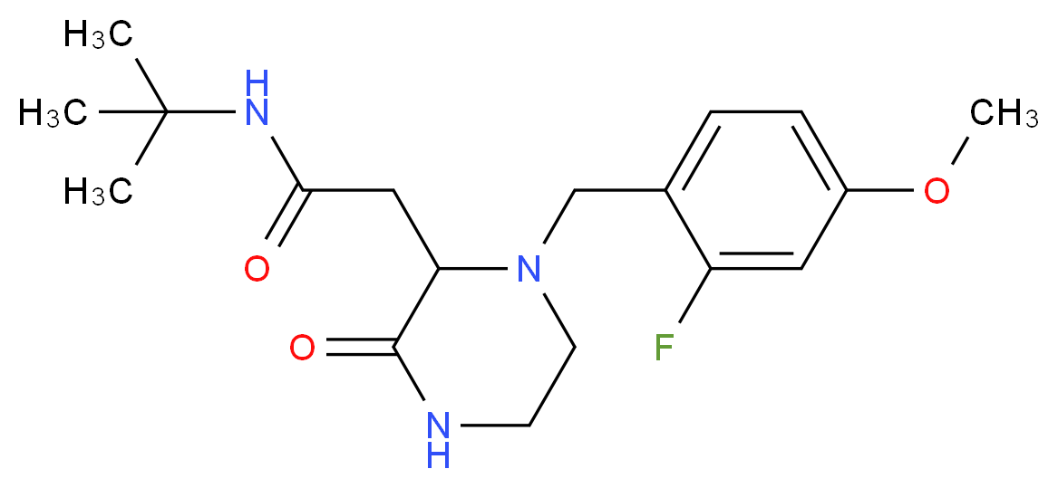 N-(tert-butyl)-2-[1-(2-fluoro-4-methoxybenzyl)-3-oxo-2-piperazinyl]acetamide_分子结构_CAS_)