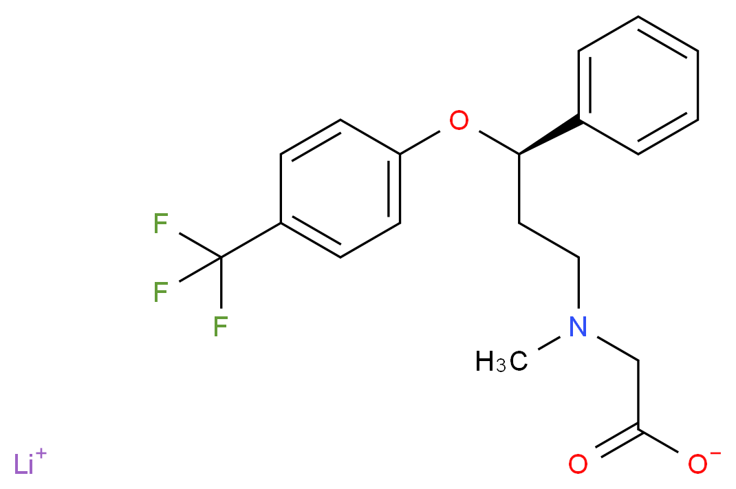 lithium(1+) ion 2-{methyl[(3R)-3-phenyl-3-[4-(trifluoromethyl)phenoxy]propyl]amino}acetate_分子结构_CAS_722456-08-8