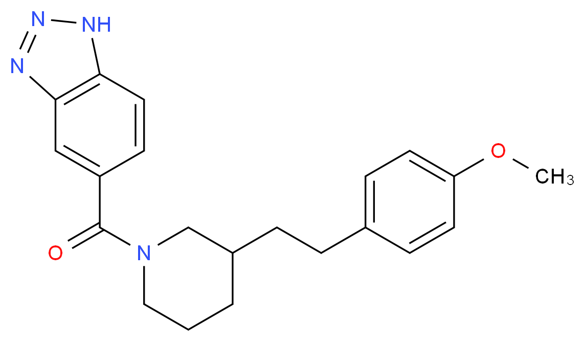 5-({3-[2-(4-methoxyphenyl)ethyl]-1-piperidinyl}carbonyl)-1H-1,2,3-benzotriazole_分子结构_CAS_)