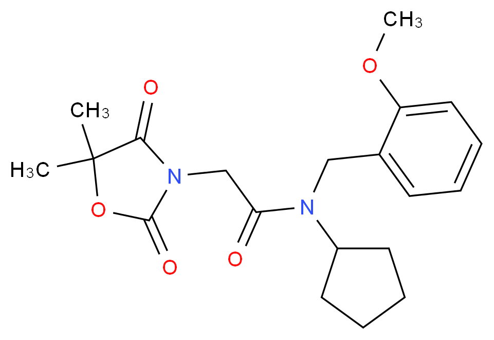N-cyclopentyl-2-(5,5-dimethyl-2,4-dioxo-1,3-oxazolidin-3-yl)-N-(2-methoxybenzyl)acetamide_分子结构_CAS_)
