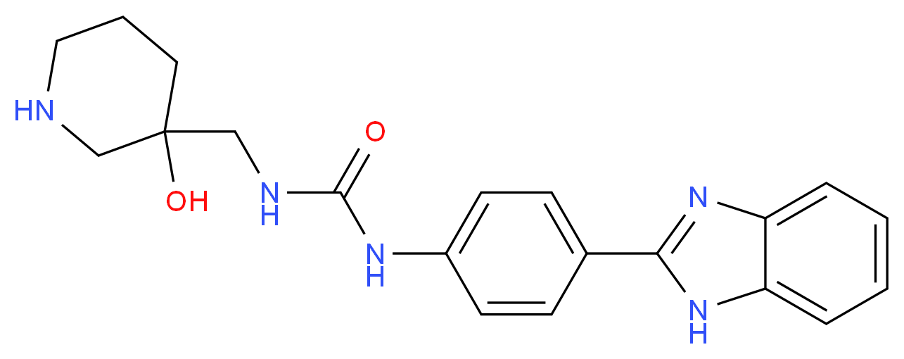 N-[4-(1H-benzimidazol-2-yl)phenyl]-N'-[(3-hydroxypiperidin-3-yl)methyl]urea_分子结构_CAS_)