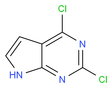 2,4-Dichloro-7H-pyrrolo (2,3-d)pyrimidine_分子结构_CAS_90213-66-4)