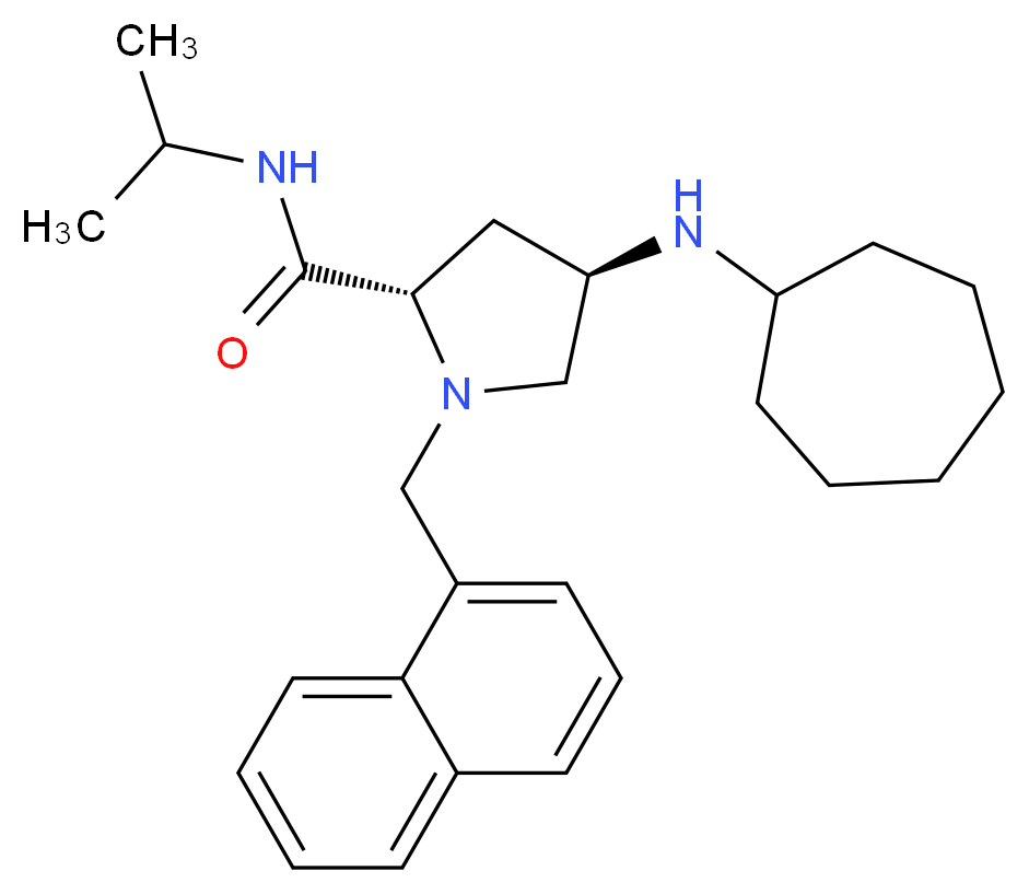 (4R)-4-(cycloheptylamino)-N-isopropyl-1-(1-naphthylmethyl)-L-prolinamide_分子结构_CAS_)