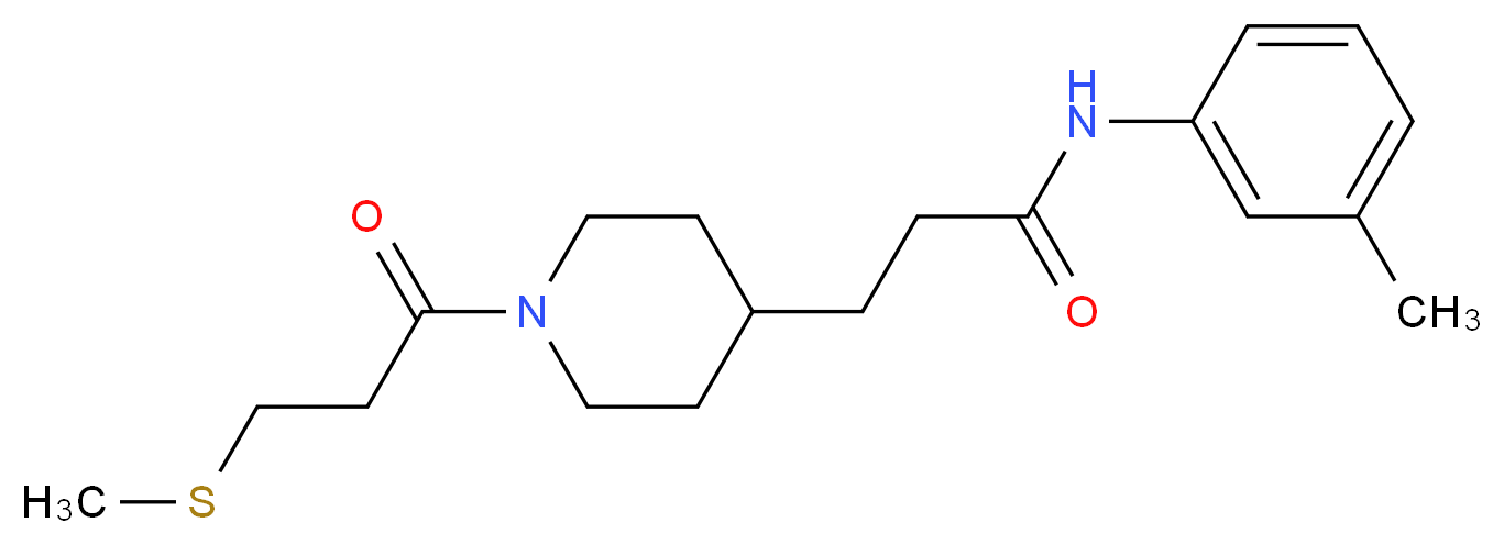 N-(3-methylphenyl)-3-{1-[3-(methylthio)propanoyl]-4-piperidinyl}propanamide_分子结构_CAS_)
