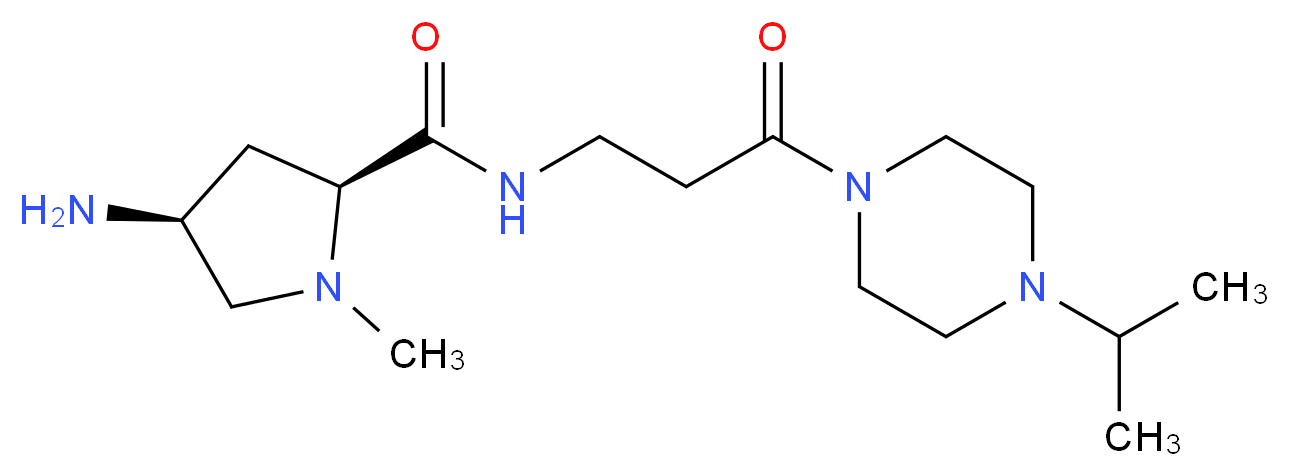 (2S,4S)-4-amino-N-[3-(4-isopropylpiperazin-1-yl)-3-oxopropyl]-1-methylpyrrolidine-2-carboxamide_分子结构_CAS_)