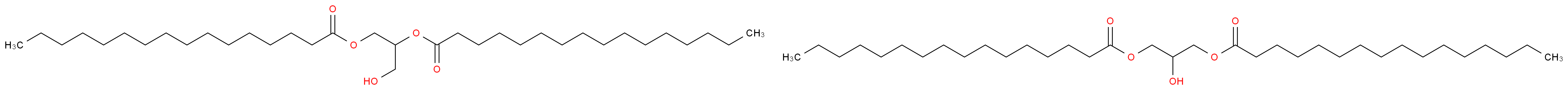 1-(hexadecanoyloxy)-3-hydroxypropan-2-yl hexadecanoate 3-(hexadecanoyloxy)-2-hydroxypropyl hexadecanoate_分子结构_CAS_26657-95-4