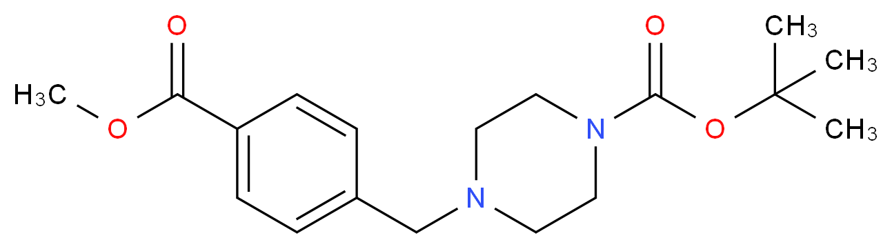 4-[4-(Methoxycarbonyl)benzyl]piperazine, N1-BOC protected 97%_分子结构_CAS_844891-11-8)