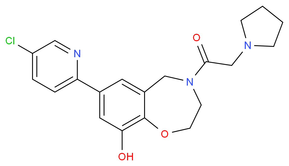 7-(5-chloropyridin-2-yl)-4-(pyrrolidin-1-ylacetyl)-2,3,4,5-tetrahydro-1,4-benzoxazepin-9-ol_分子结构_CAS_)