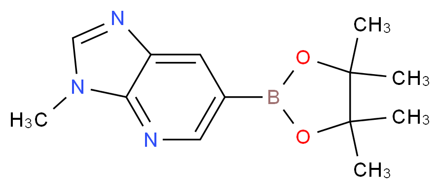 3-methyl-6-(tetramethyl-1,3,2-dioxaborolan-2-yl)-3H-imidazo[4,5-b]pyridine_分子结构_CAS_1257554-02-1