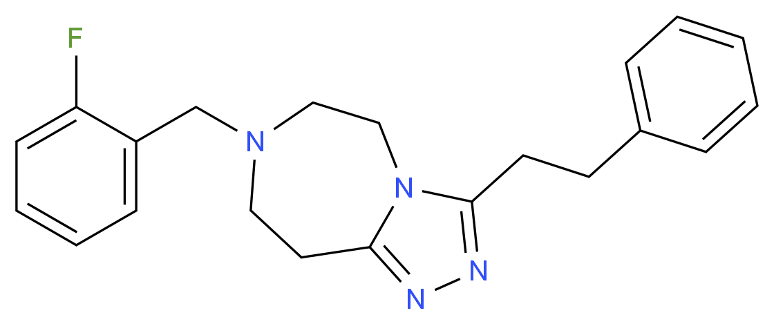 7-(2-fluorobenzyl)-3-(2-phenylethyl)-6,7,8,9-tetrahydro-5H-[1,2,4]triazolo[4,3-d][1,4]diazepine_分子结构_CAS_)