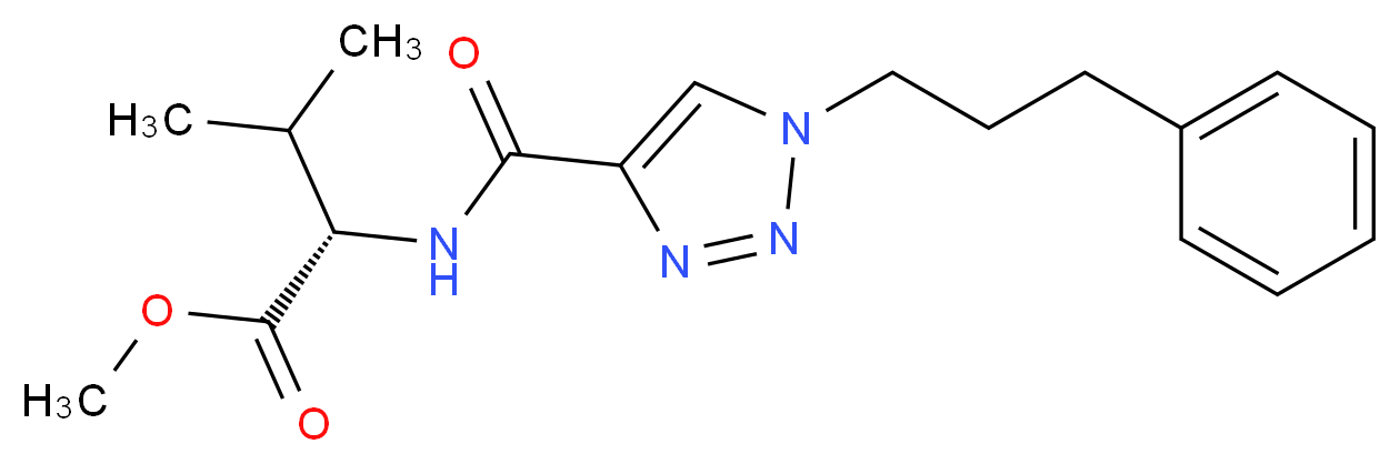methyl N-{[1-(3-phenylpropyl)-1H-1,2,3-triazol-4-yl]carbonyl}-L-valinate_分子结构_CAS_)