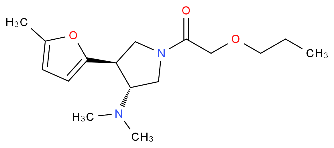(3R*,4S*)-N,N-dimethyl-4-(5-methyl-2-furyl)-1-(propoxyacetyl)-3-pyrrolidinamine_分子结构_CAS_)
