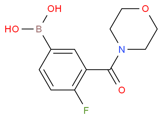 4-氟-3-(4-吗啉基羰基)苯硼酸_分子结构_CAS_874219-29-1)