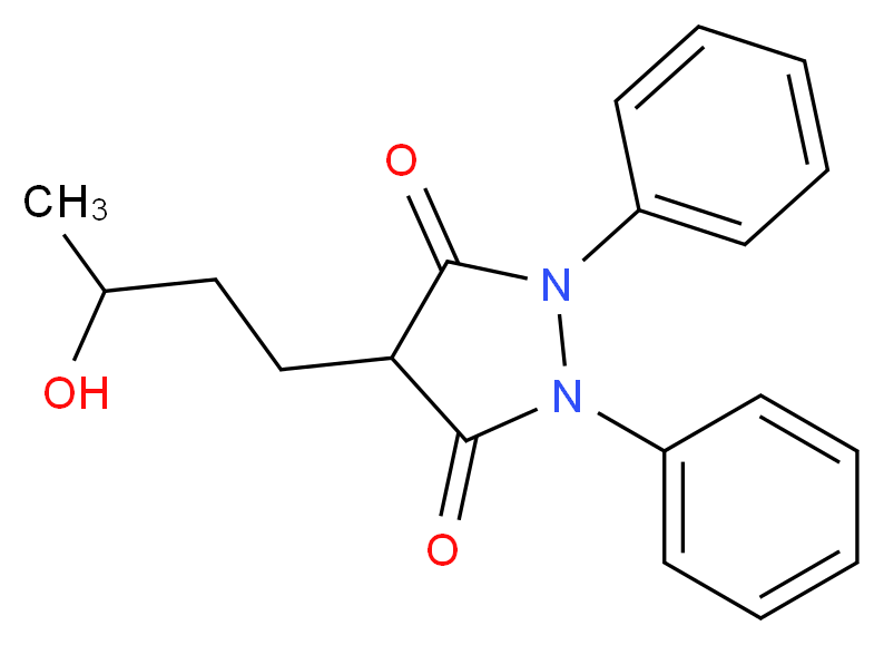 4-(3-hydroxybutyl)-1,2-diphenylpyrazolidine-3,5-dione_分子结构_CAS_568-76-3