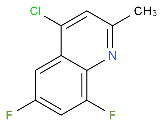 4-chloro-6,8-difluoro-2-methylquinoline_分子结构_CAS_288151-31-5