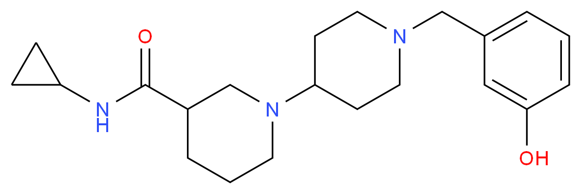 N-cyclopropyl-1'-(3-hydroxybenzyl)-1,4'-bipiperidine-3-carboxamide_分子结构_CAS_)
