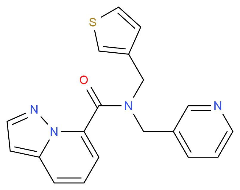 N-(pyridin-3-ylmethyl)-N-(3-thienylmethyl)pyrazolo[1,5-a]pyridine-7-carboxamide_分子结构_CAS_)