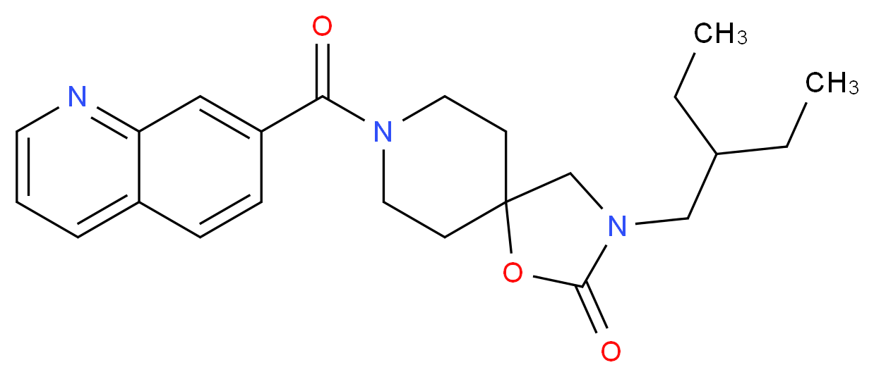 3-(2-ethylbutyl)-8-(quinolin-7-ylcarbonyl)-1-oxa-3,8-diazaspiro[4.5]decan-2-one_分子结构_CAS_)
