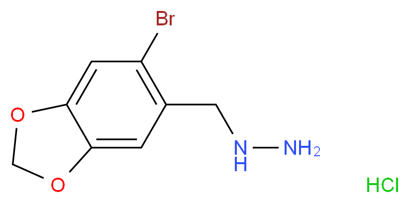 [(6-bromo-2H-1,3-benzodioxol-5-yl)methyl]hydrazine hydrochloride_分子结构_CAS_926268-72-6