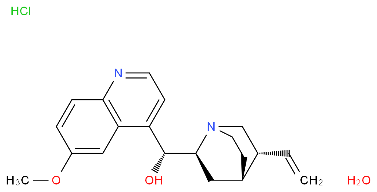 (R)-[(2S,4S,5R)-5-ethenyl-1-azabicyclo[2.2.2]octan-2-yl](6-methoxyquinolin-4-yl)methanol hydrate hydrochloride_分子结构_CAS_6119-47-7