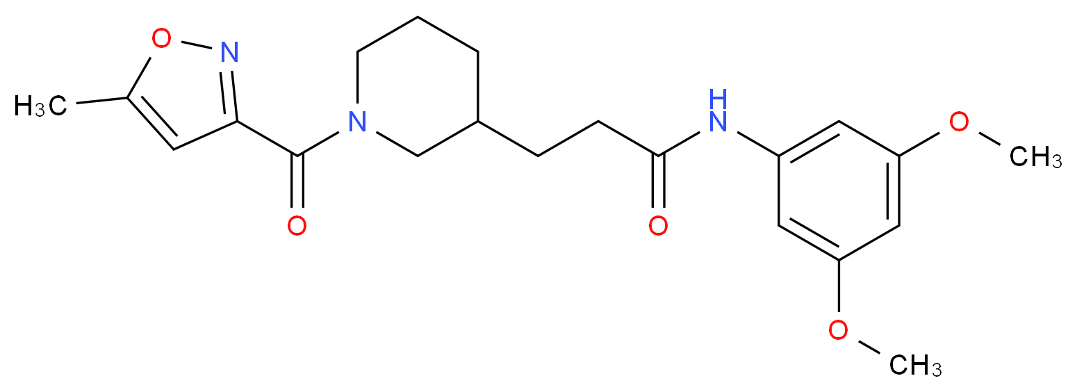 N-(3,5-dimethoxyphenyl)-3-{1-[(5-methyl-3-isoxazolyl)carbonyl]-3-piperidinyl}propanamide_分子结构_CAS_)