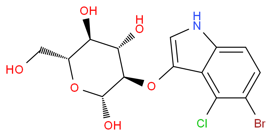 5-BROMO-4-CHLORO-3-INDOLYL-&beta;-D-GLUCOPYRANOSIDE_分子结构_CAS_15548-60-4)