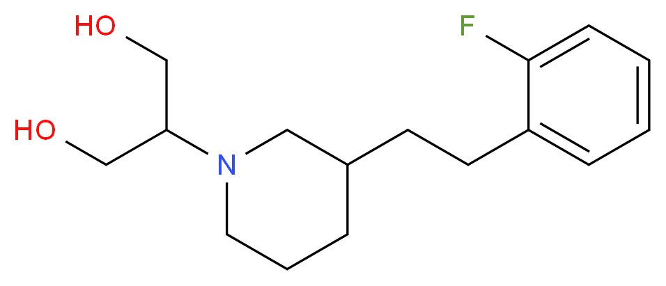2-{3-[2-(2-fluorophenyl)ethyl]-1-piperidinyl}-1,3-propanediol_分子结构_CAS_)