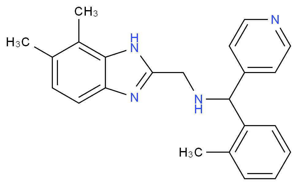 N-[(6,7-dimethyl-1H-benzimidazol-2-yl)methyl]-1-(2-methylphenyl)-1-pyridin-4-ylmethanamine_分子结构_CAS_)